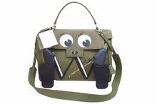 Load image into Gallery viewer, 極美品 READY MADE レディメイド ハンドバッグ Dr. Woo 'Doll' トートバッグ カーキ コットン レザー シルバー金具 中古 52482