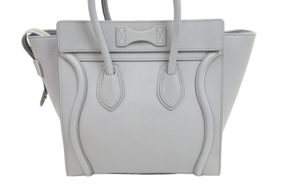 CELINE セリーヌ エディ期 現行 ハンドバッグ ラゲージハンドバッグ 189793AQL カーフスキン グレー ゴールド金具 美品 中古 52518
