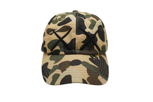 A Bathing ape アベイシングエイプ BAPE KAWS カウズ キャップ 帽子 1stCamo 日本製 コットン ベージュ カーキ 美品 中古 52530