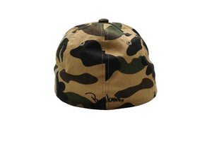 A Bathing ape アベイシングエイプ BAPE KAWS カウズ キャップ 帽子 1stCamo 日本製 コットン ベージュ カーキ 美品 中古 52530