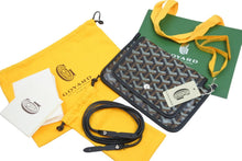 画像をギャラリービューアに読み込む, 新品未使用 GOYARD ゴヤール ショルダーバッグ プリュメ ポーチウォレット ブラック PVC レザー シルバー金具 中古 52531