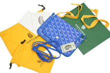 画像をギャラリービューアに読み込む, 新品未使用 GOYARD ゴヤール ショルダーバッグ プリュメ ポーチウォレット ブルー PVC レザー シルバー金具 中古 52532