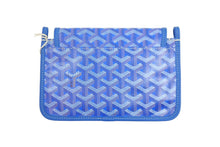 画像をギャラリービューアに読み込む, 新品未使用 GOYARD ゴヤール ショルダーバッグ プリュメ ポーチウォレット ブルー PVC レザー シルバー金具 中古 52532