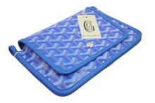 画像をギャラリービューアに読み込む, 新品未使用 GOYARD ゴヤール ショルダーバッグ プリュメ ポーチウォレット ブルー PVC レザー シルバー金具 中古 52532