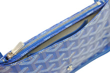画像をギャラリービューアに読み込む, 新品未使用 GOYARD ゴヤール ショルダーバッグ プリュメ ポーチウォレット ブルー PVC レザー シルバー金具 中古 52532