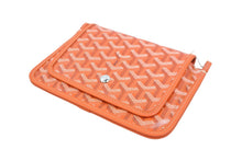画像をギャラリービューアに読み込む, 新品未使用 GOYARD ゴヤール ショルダーバッグ プリュメ ポーチウォレット オレンジ PVC レザー シルバー金具 中古 52533
