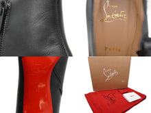 Load image into Gallery viewer, 新品未使用品 Christian Louboutin クリスチャンルブタン パンプス ショートブーツ ポインテッドトゥ レザー ブラック 38 中古52592