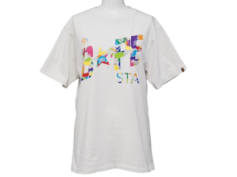 A BATHING APE アベイシングエイプ マルチカラー Tシャツ 初期 旧タグ Sサイズ 90s 00s 美品 中古 52596