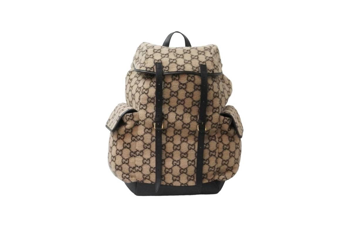 GUCCI グッチ リュックサック バックパック GG柄 598182 ウール レザー