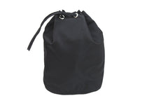 Load image into Gallery viewer, 新品同様 PRADA プラダ 巾着ポーチ NERO トライアングルロゴ 1NA369 197/B TURKEY製 テスート ブラック シルバー金具 中古 52624
