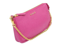 画像をギャラリービューアに読み込む, FENDI フェンディ ポーチ ワンショルダーバッグ 8M0271-F09 139-2354 レザー ピンク ゴールド金具 美品 中古 52631