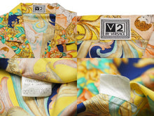 Load image into Gallery viewer, VERSACE ヴェルサーチ V2 by versace 半袖シャツ バロッコ シルク シャツ 総柄 イエロー シルク サイズL 美品 中古 52665