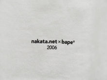Load image into Gallery viewer, a bathing ape nakata.net アベイシングエイプ 中田英寿 半袖Tシャツ 2006年 コットン ホワイト サイズXL 美品 中古 52739