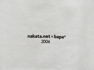 a bathing ape nakata.net アベイシングエイプ 中田英寿 半袖Tシャツ 2006年 コットン ホワイト サイズXL 美品 中古 52739