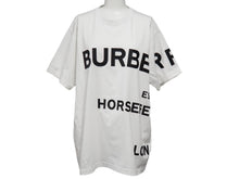 画像をギャラリービューアに読み込む, BURBERRY バーバリー 半袖Ｔシャツ S2012093 HORSEFERRY オーバーサイズ ホワイト ブラック コットン XS 美品 中古 52757