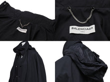 画像をギャラリービューアに読み込む, BALENCIAGA バレンシアガ ブルゾン 17aw 492114 ナイロン ブラック サイズ34 シルバー金具 美品 中古 52798