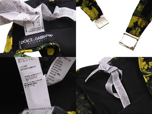 Dolce & Gabbana ドルチェ&ガッバーナ 水着 ボタニカル柄 ブラック イエロー Sサイズ 美品 中古 52828