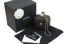 画像をギャラリービューアに読み込む, 新品同様 CHANEL シャネル マトラッセ ミニ ヴァニティ チェーンショルダー キャビアスキン ブラック ゴールド金具 中古 52839