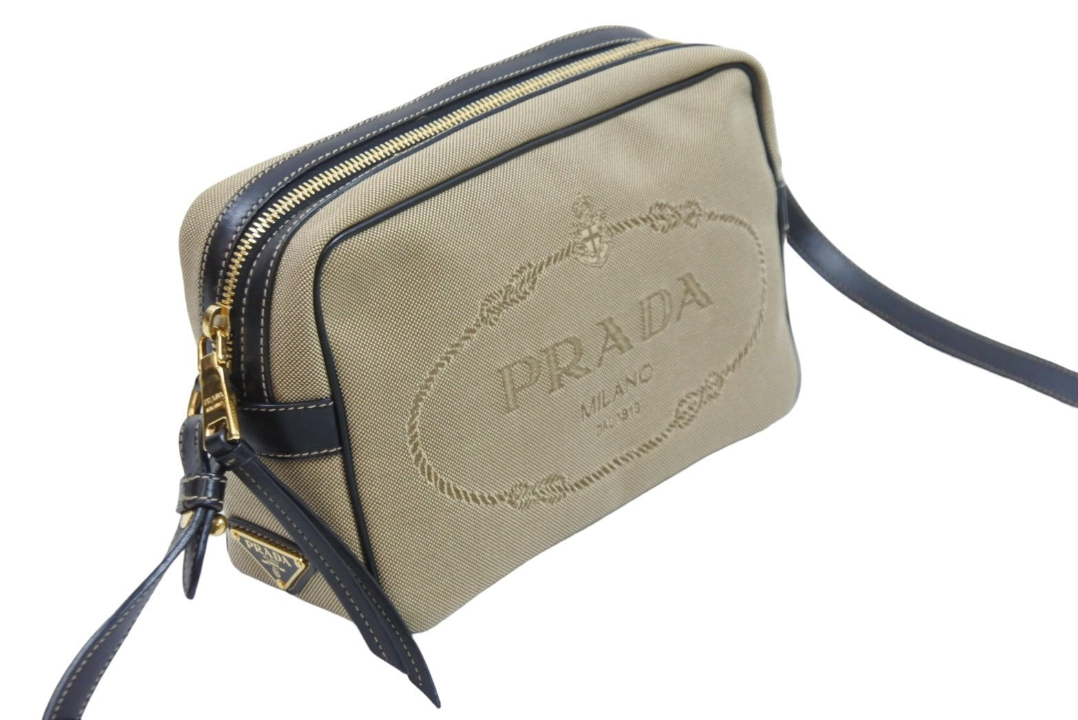 PRADA プラダ ショルダーバッグ 三角プレート LOGO JACQUARD 1BH089