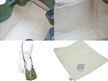 画像をギャラリービューアに読み込む, LOEWE ロエベ ショルダーバッグ ハンモック ドローストリングミニ 2WAYハンドバッグ グリーン シルバー金具 美品 中古 52885 正規品