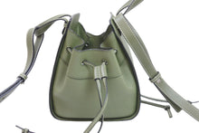 画像をギャラリービューアに読み込む, LOEWE ロエベ ショルダーバッグ ハンモック ドローストリングミニ 2WAYハンドバッグ グリーン シルバー金具 美品 中古 52885 正規品