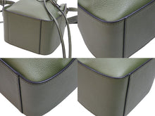 画像をギャラリービューアに読み込む, LOEWE ロエベ ショルダーバッグ ハンモック ドローストリングミニ 2WAYハンドバッグ グリーン シルバー金具 美品 中古 52885 正規品