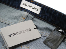 画像をギャラリービューアに読み込む, 新品未使用品 BALENCIAGA バレンシアガ デニムスカート タイトスカート ミニスカート FR38 コットン ブルー シルバー 中古 52947
