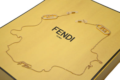 FENDI フェンディ ネックレス・チョーカー グラスコード GP フック Fロゴ ゴールドカラー イタリア製 ユニセックス 美品 中古 52948