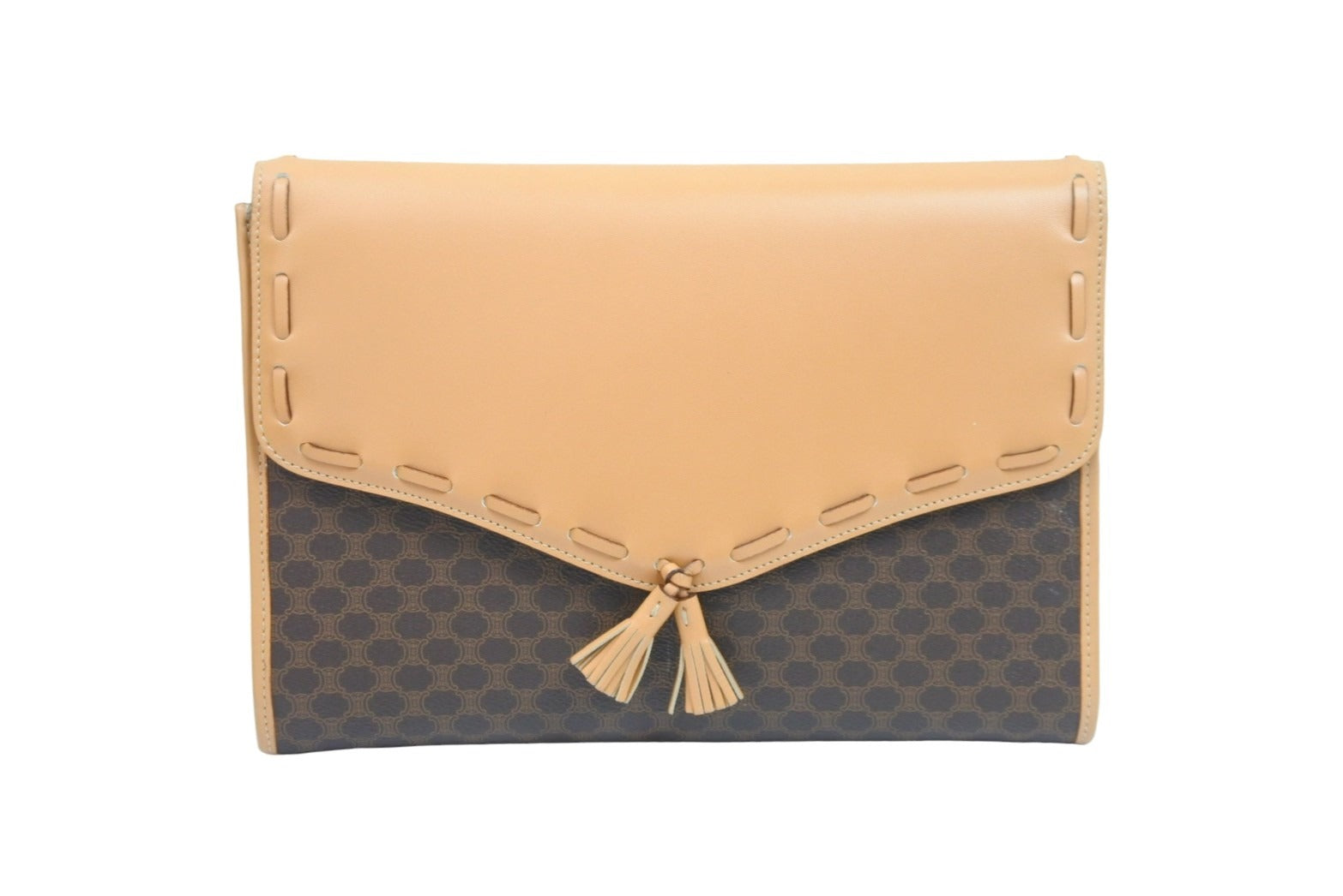 CELINE セリーヌ クラッチバッグ パーティバッグ マカダム柄 ブラウン