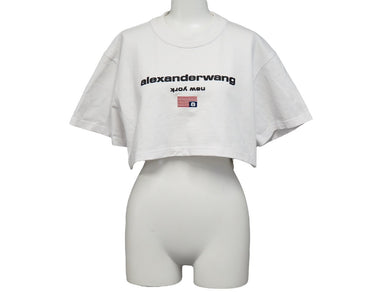 Alexander Wang アレキサンダーワン 半袖Ｔシャツ トップス ショート丈 NEW YORK ホワイト コットン サイズS 美品 中古 53042