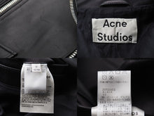 画像をギャラリービューアに読み込む, Acne Studios アクネストゥディオズ ライダースジャケット レザー ブラック サイズ32 シルバー金具 美品 中古 53045