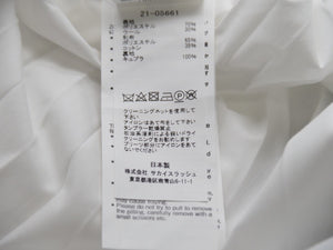 Sacai サカイ スカート ドッキング グレー ホワイト サイズ0 21-05661 ポリエステル シルバー金具 美品 中古 53050