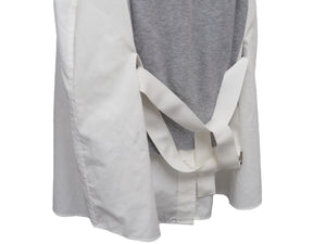 Sacai サカイ 長袖シャツ ドッキングシャツ サイズ1 18-03637 ホワイト グレー シルバー金具 美品 中古 53051