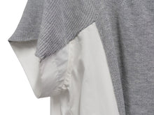 Load image into Gallery viewer, Sacai サカイ 長袖シャツ ドッキングシャツ サイズ1 18-03637 ホワイト グレー シルバー金具 美品 中古 53051