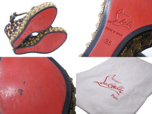 画像をギャラリービューアに読み込む, Christian Louboutin クリスチャンルブタン サンダル ウェッジサンダル レオパード 1200133 サイズ35 ゴールド金具 美品 中古 53079