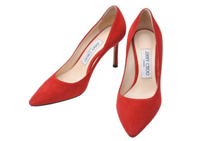 JIMMY CHOO Jimmy Choo Pumps Shoes Suede Red Size 35 1/2 Made in Italy Good Condition Used 53083
