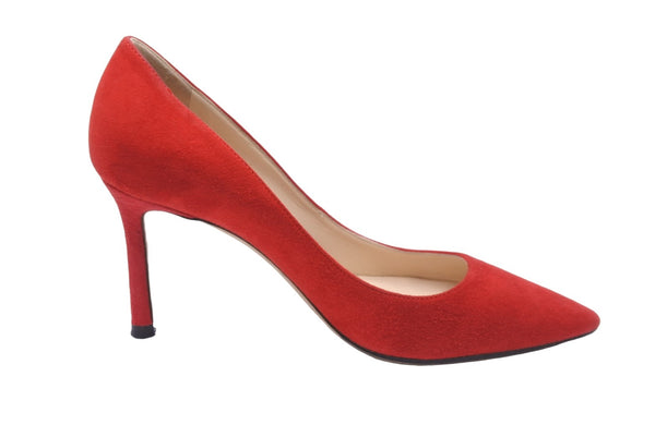 JIMMY CHOO Jimmy Choo Pumps Shoes Suede Red Size 35 1/2 Made in Italy Good Condition Used 53083