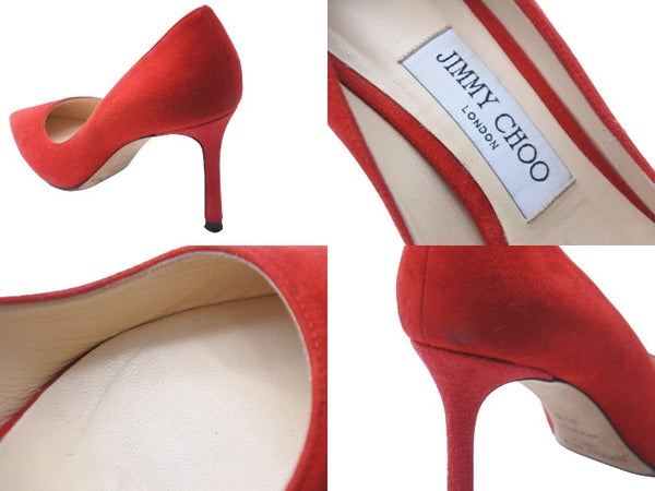 JIMMY CHOO Jimmy Choo Pumps Shoes Suede Red Size 35 1/2 Made in Italy Good Condition Used 53083