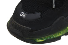 画像をギャラリービューアに読み込む, BALENCIAGA バレンシアガ スニーカー triple s トリプルS レディース ブラック グリーン サイズ36 美品 中古 53086