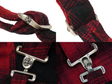 Load image into Gallery viewer, CHROME HEARTS クロムハーツ ウール チェック オーバーオール レッド ブラッククロスボールボタン サイズS 美品 中古 53098
