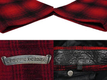 Load image into Gallery viewer, CHROME HEARTS クロムハーツ ウール チェック オーバーオール レッド ブラッククロスボールボタン サイズS 美品 中古 53098