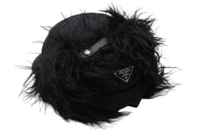 Load image into Gallery viewer, PRADA プラダ 帽子 フライトキャップ ファー付き ナイロン 2HC180 19AW CAPPELLI ブラック サイズL 美品 中古 53149