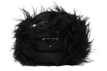 Load image into Gallery viewer, PRADA プラダ 帽子 フライトキャップ ファー付き ナイロン 2HC180 19AW CAPPELLI ブラック サイズL 美品 中古 53149