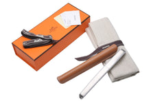 Load image into Gallery viewer, 新品未使用 HERMES エルメス ノーチラス ボールペン 万年筆 ペンケース 一本差し 文房具 メタル レザー ブラウン シルバー 53164