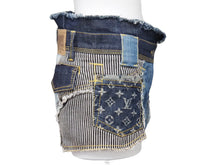 画像をギャラリービューアに読み込む, LOUIS VUITTON ルイヴィトン ショートパンツ デニムパッチワーク RW071B WKPA37CF7 ブルー サイズ34 美品 中古 53184