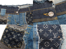 画像をギャラリービューアに読み込む, LOUIS VUITTON ルイヴィトン ショートパンツ デニムパッチワーク RW071B WKPA37CF7 ブルー サイズ34 美品 中古 53184