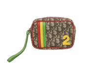 Load image into Gallery viewer, ChristianDior クリスチャンディオール ポーチ 小物入れ トロッター ラスタカラー コーティングキャンバス カーフ 美品 中古 53226