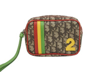 Load image into Gallery viewer, ChristianDior クリスチャンディオール ポーチ 小物入れ トロッター ラスタカラー コーティングキャンバス カーフ 美品 中古 53226