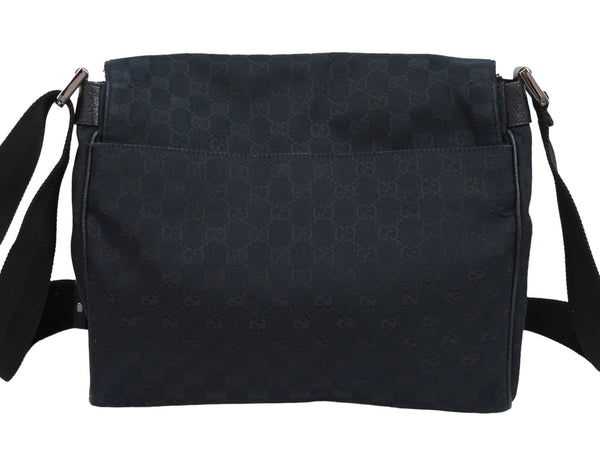 GUCCI Gucci Shoulder Bag Crossbody Bag 146236 4276 GG Canvas Black Silver Hardware Good Used 53235