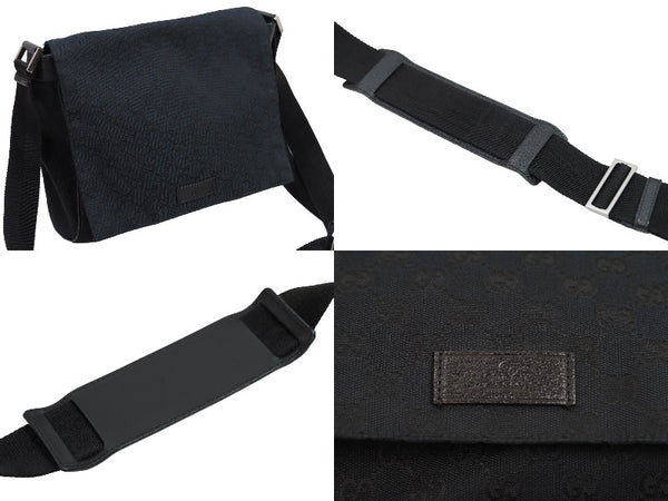 GUCCI Gucci Shoulder Bag Crossbody Bag 146236 4276 GG Canvas Black Silver Hardware Good Used 53235